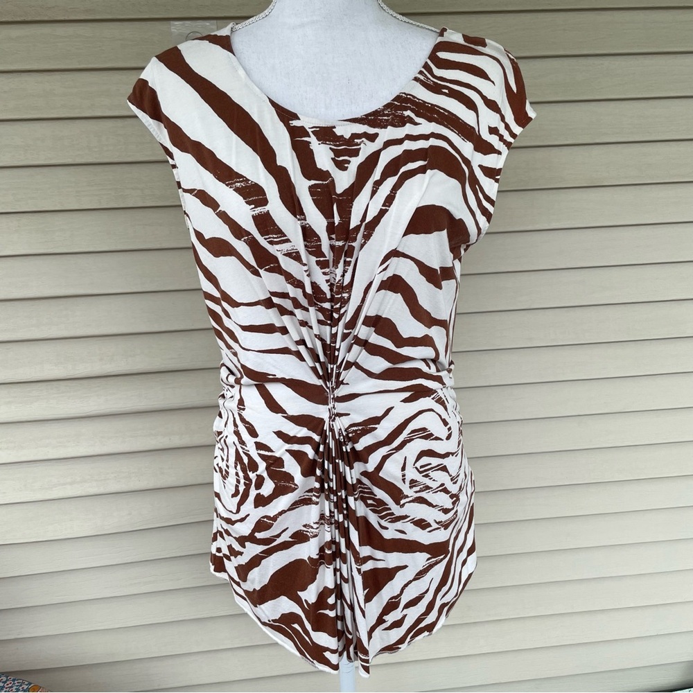 Lafayette 148 Gathered Center Blouse Size M